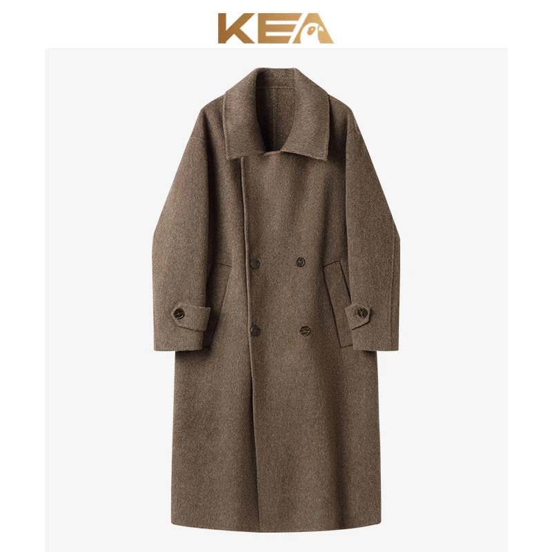 KEA秋冬韩版美拉德毛呢大衣男高级感中长款风衣过膝宽松呢子外套