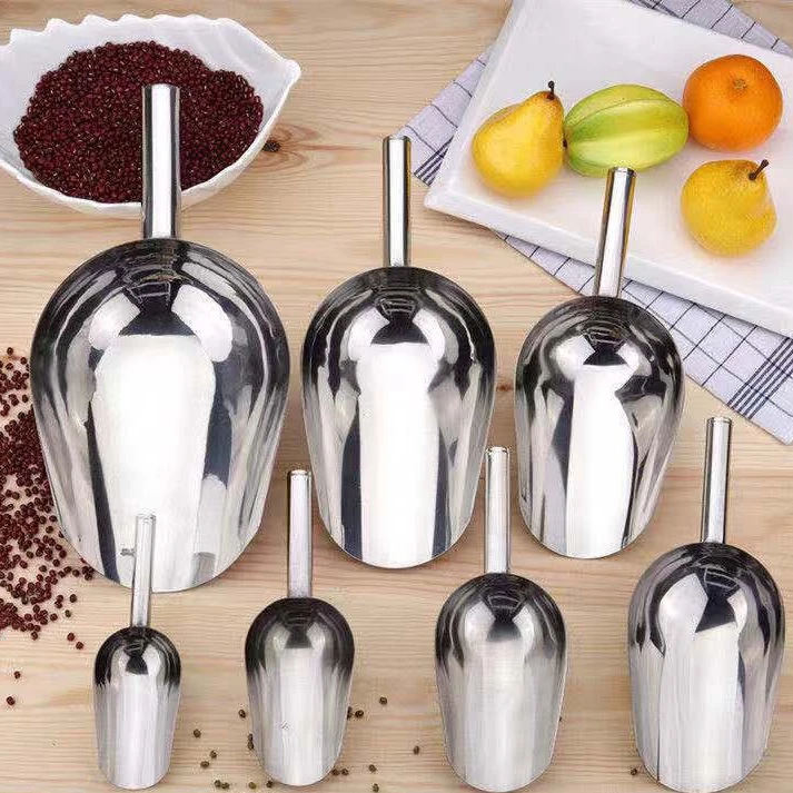 波腾不锈钢加厚食品坚干果铲粮食米铲冰铲子平底铲多用铲勺子