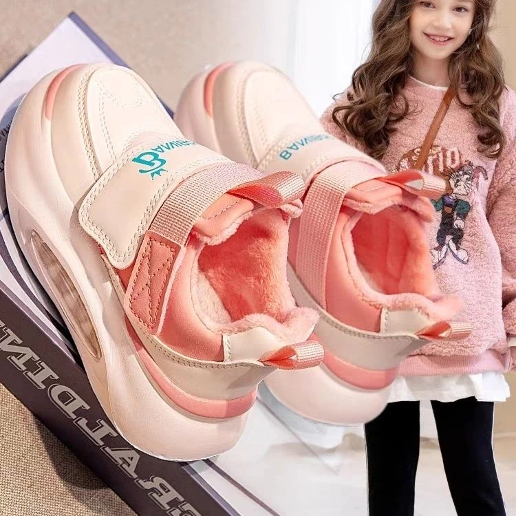 【品牌】女童运动鞋秋冬儿童加绒老爹鞋二棉男童皮面跑步鞋中大童潮