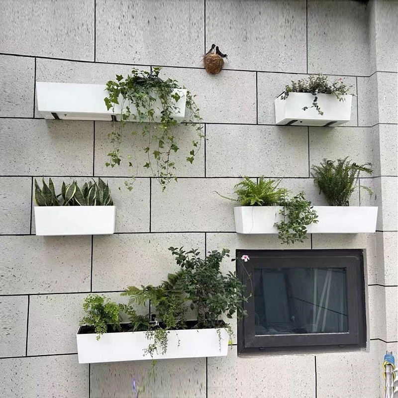 墙挂式花盆挂墙长方形挂墙壁储水懒人自吸水挂墙上花箱植物墙壁挂