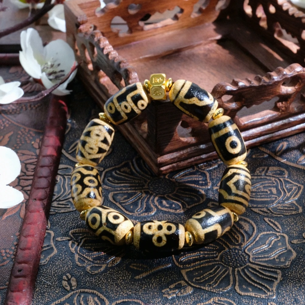 非金属布艺手链 【千万福】钙化1-9眼珠珠阵单圈手串-A1700213