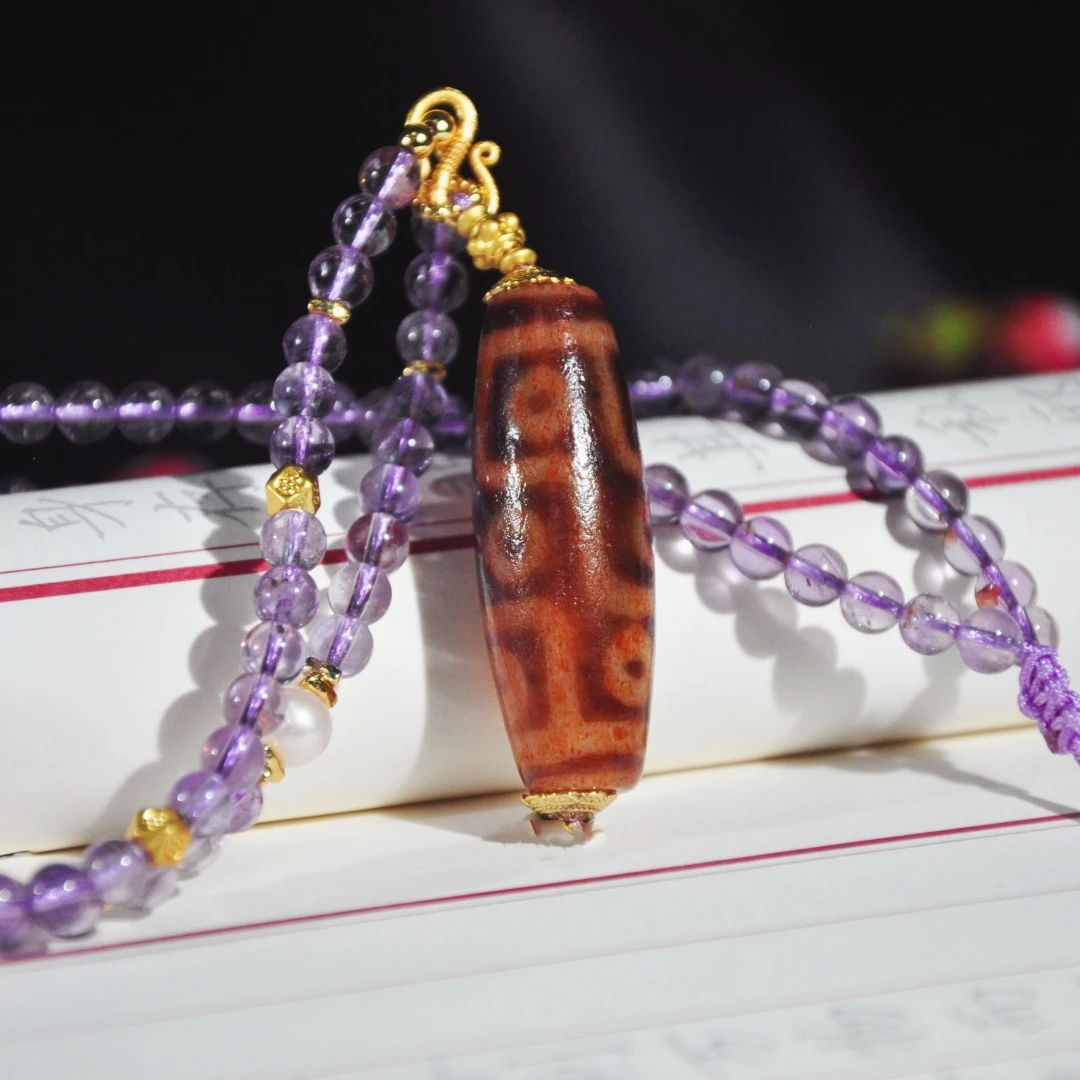 非金属布艺吊坠 【千万福】九眼珠珠时尚设计民族风项链-A0130177