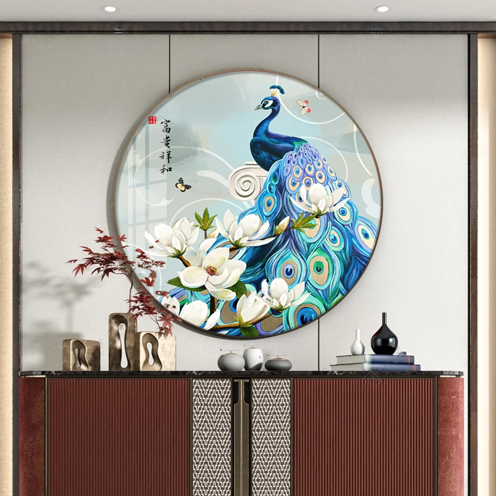 百丝特【富贵吉祥】带框满钻孔雀客厅卧室装饰画手工贴钻钻石画唯美