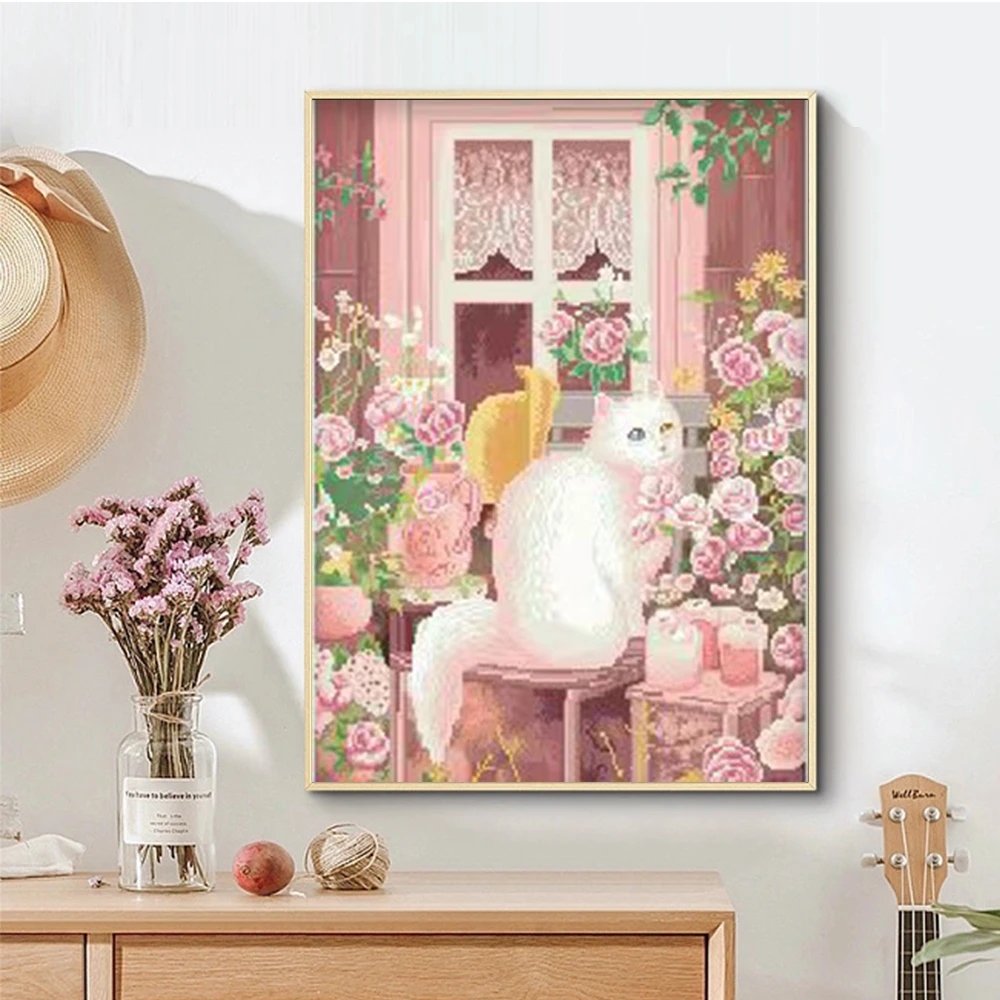 百丝特【猫咪】女生卧室装饰钻石画手工DIY贴钻画客厅玄关装饰画