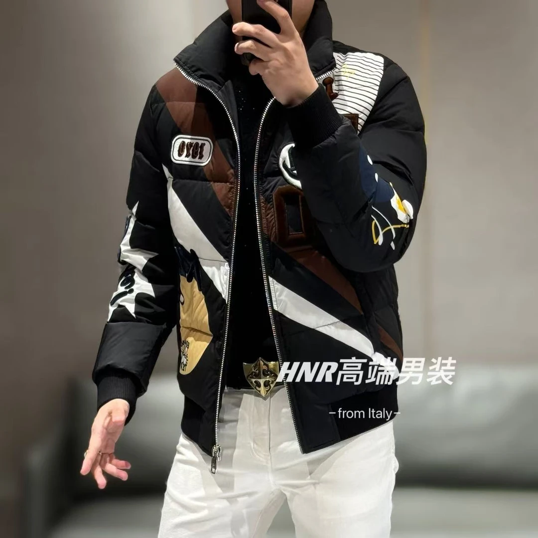 刺绣印花秋冬新款男士休闲百搭潮流羽绒服GA30