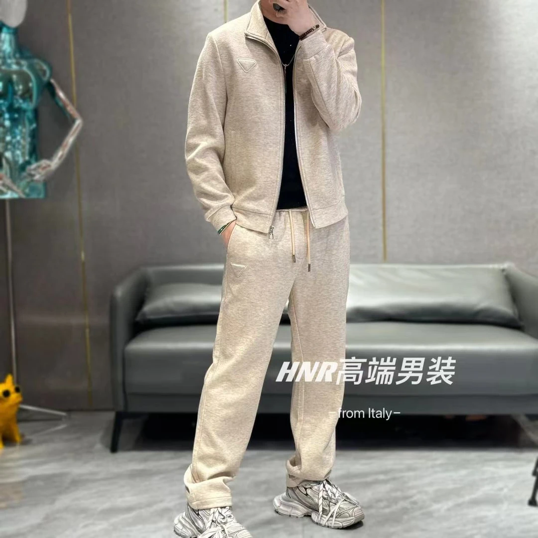 2024秋冬新款倒三角胸标图案纯色套装舒适时尚休闲套装25566T