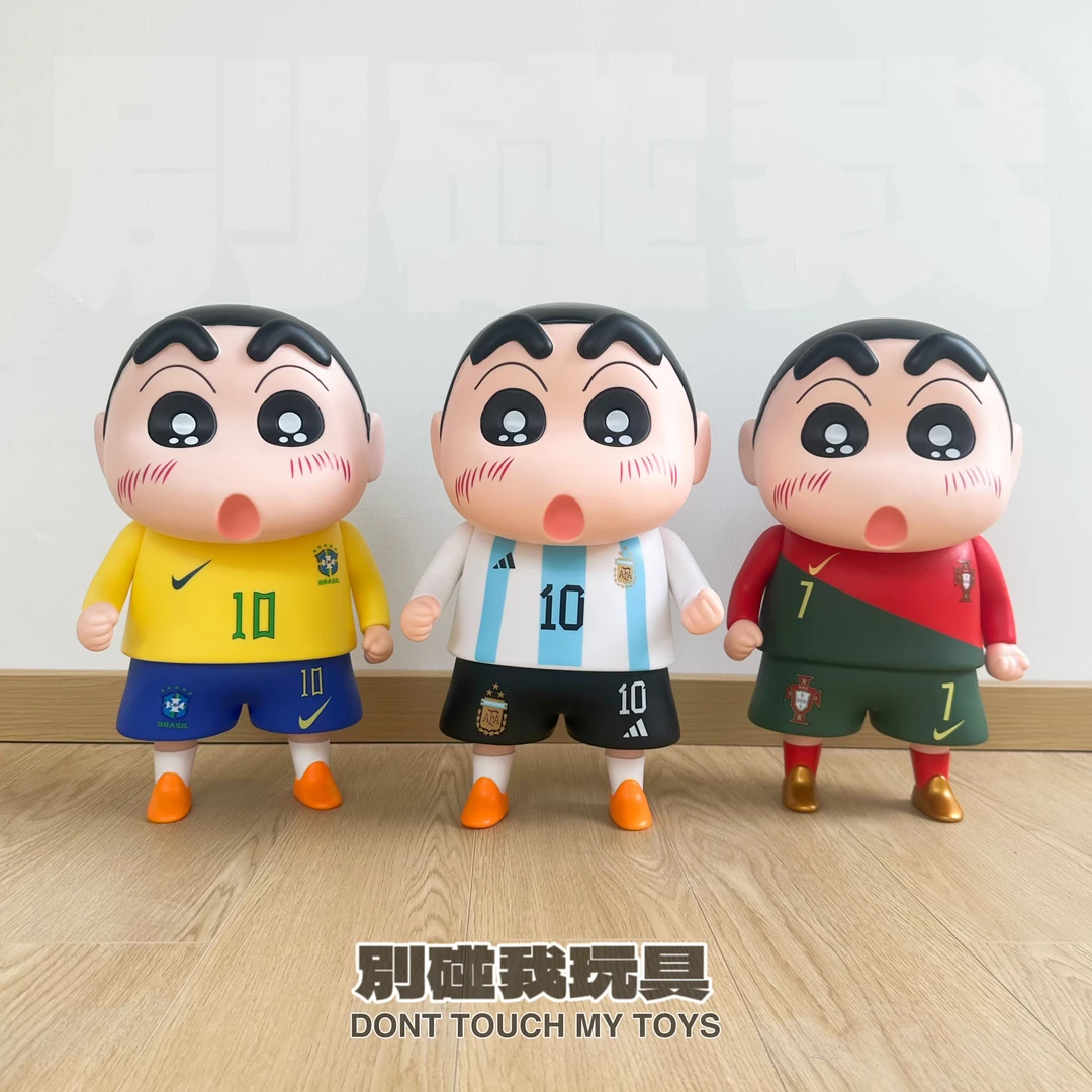 潮玩GK系列 1:1大号足球蜡笔小新 C罗梅西 手办摆件 40CM关节可动