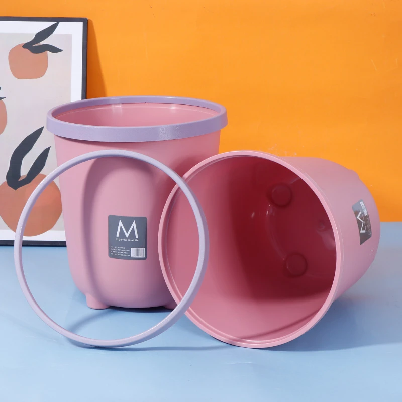 【2个装】家用客厅卫生间大号加厚压圈简约时尚垃圾桶