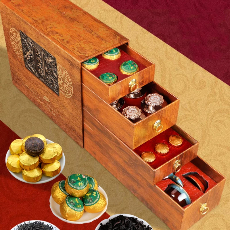 龙腾盛世四大茗茶高档红茶礼盒装中秋送礼长辈茶叶送人