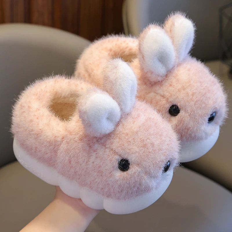 儿童棉鞋冬季女童卡通居家包跟室内防水外穿防滑保暖男孩宝宝拖鞋