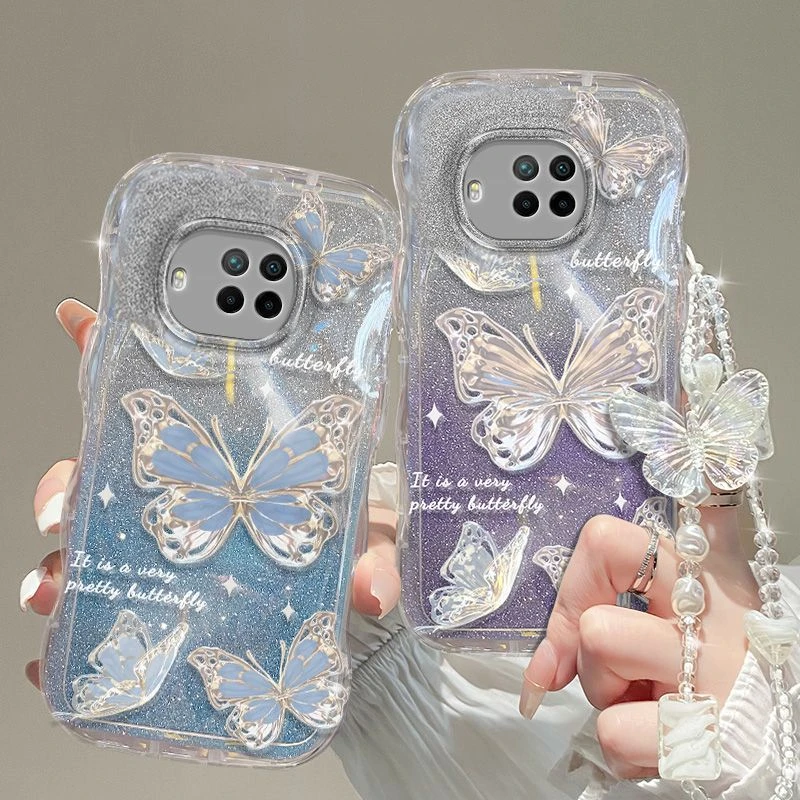 蝴蝶适用红米note9pro手机壳小米nont9por保护5G版套软壳女新款潮