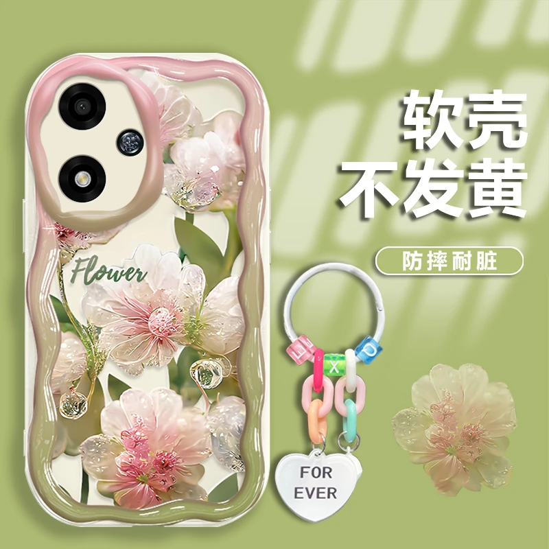 水晶花适用OPPOA2m手机壳PJU110奶油纹轻奢软壳防摔网红简约新款