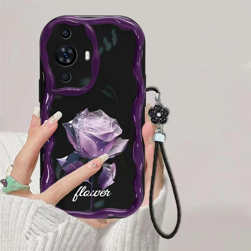 玫瑰适用华为nova12活力版手机壳FIN-AL60奶油纹轻奢防摔软壳新款