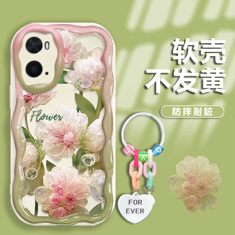 水晶花适用OPPOA36手机壳a36奶油纹轻奢软壳PESM10防摔简约网红新
