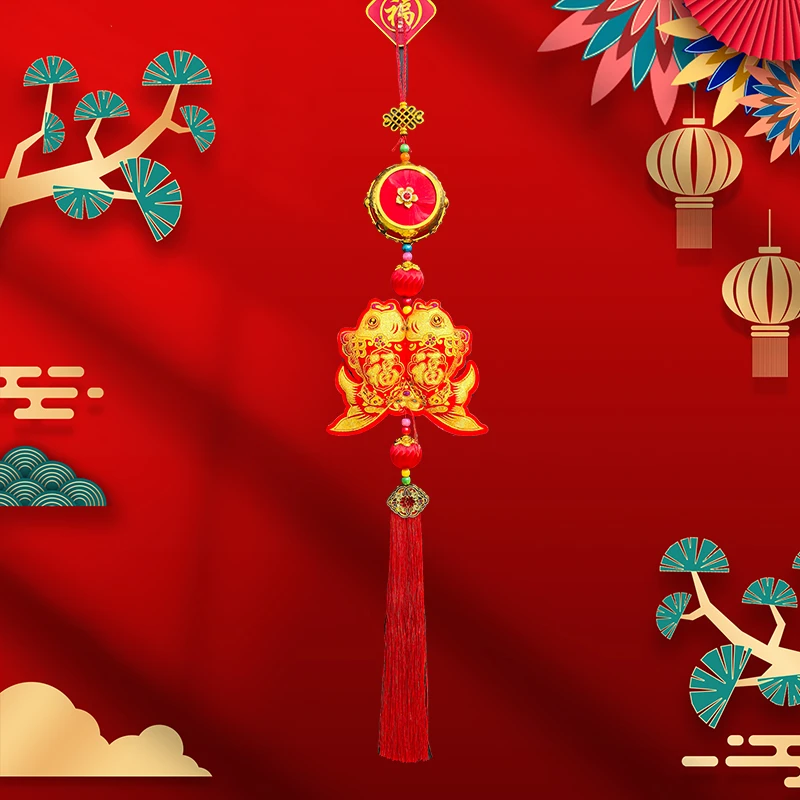 新年2025年新款挂件太平鼓鱼过年喜庆装饰玄关乔迁挂饰
