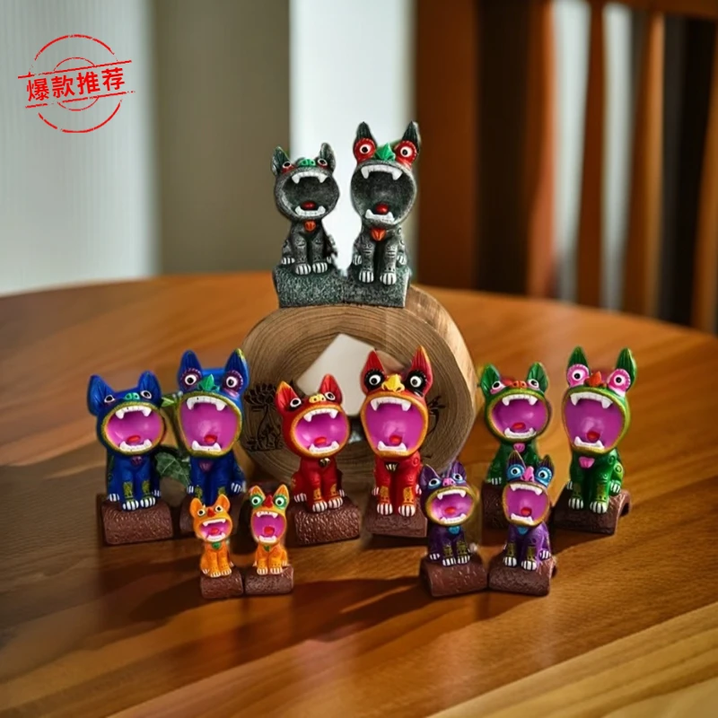 云南瓦猫瓦当猫招财灵兽桌面摆件大理丽江创意纪念品旅游伴手礼物