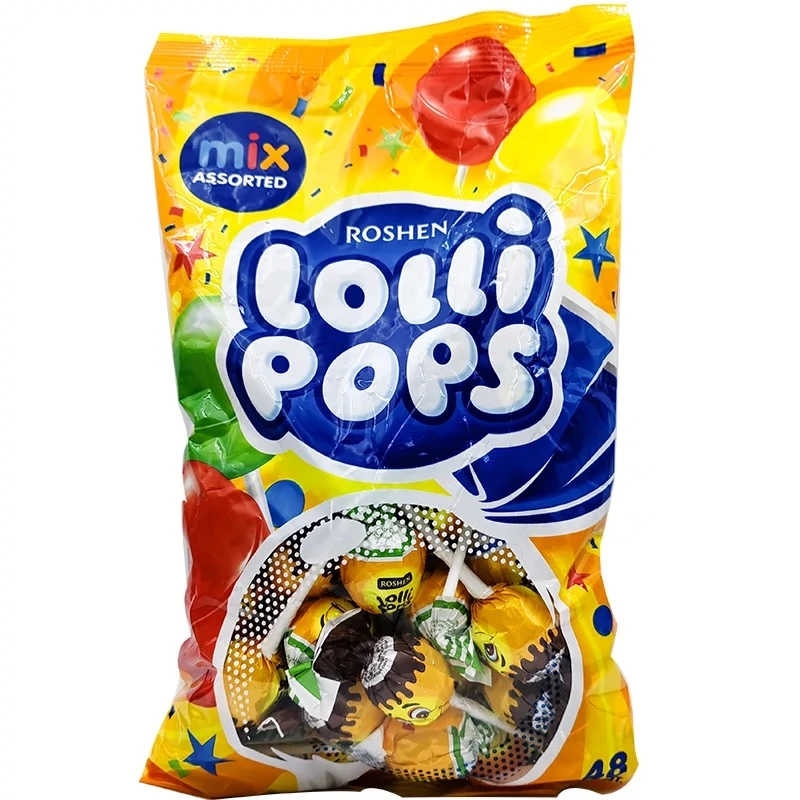 俄罗斯乌克兰进口棒棒糖袋装水果酸乳混合口味过年正宗俄罗斯糖果