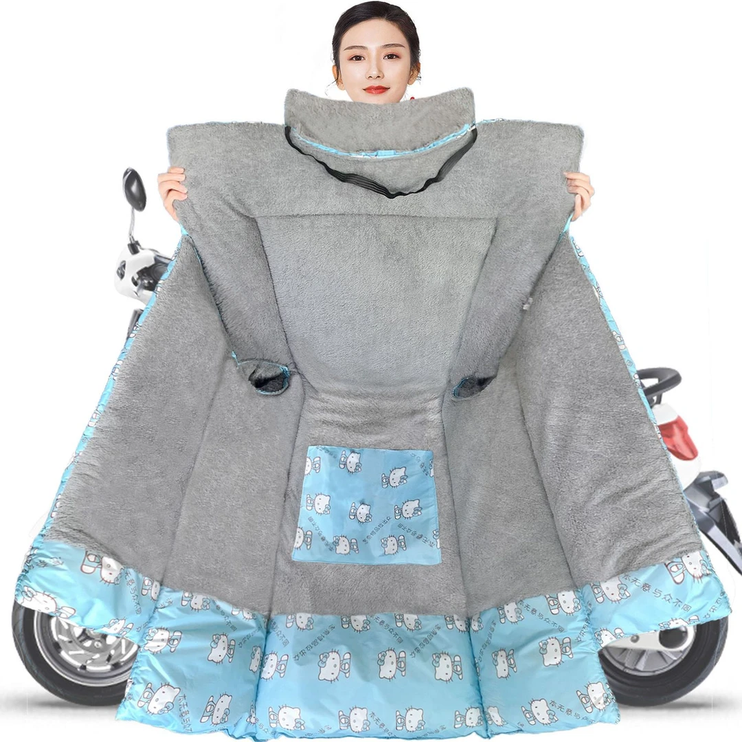 电动摩托车挡风被冬季男女士保暖加绒加厚电瓶车电瓶三轮车挡风罩