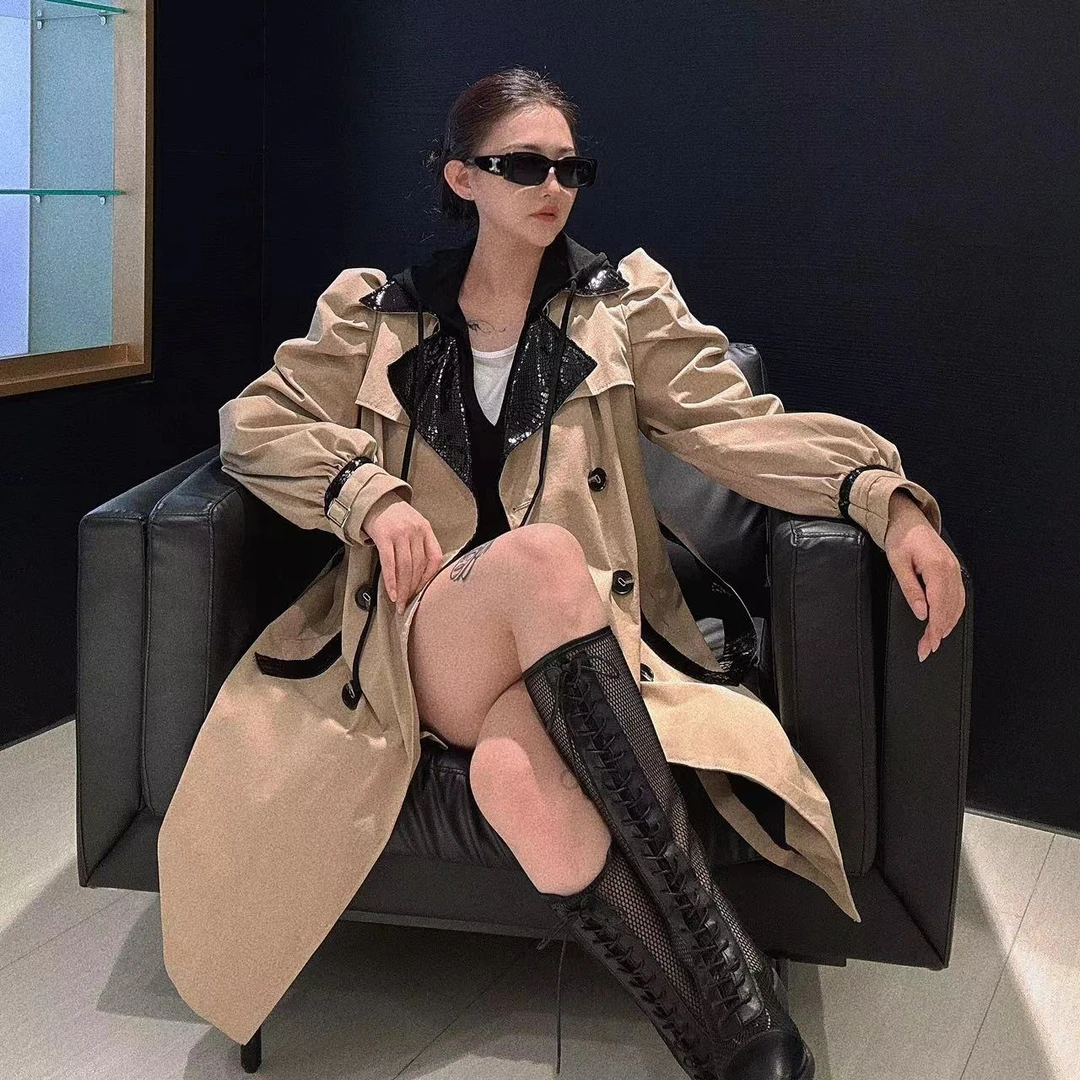 LL【女王优选】轻奢高端时尚气质设计师风衣外套989276