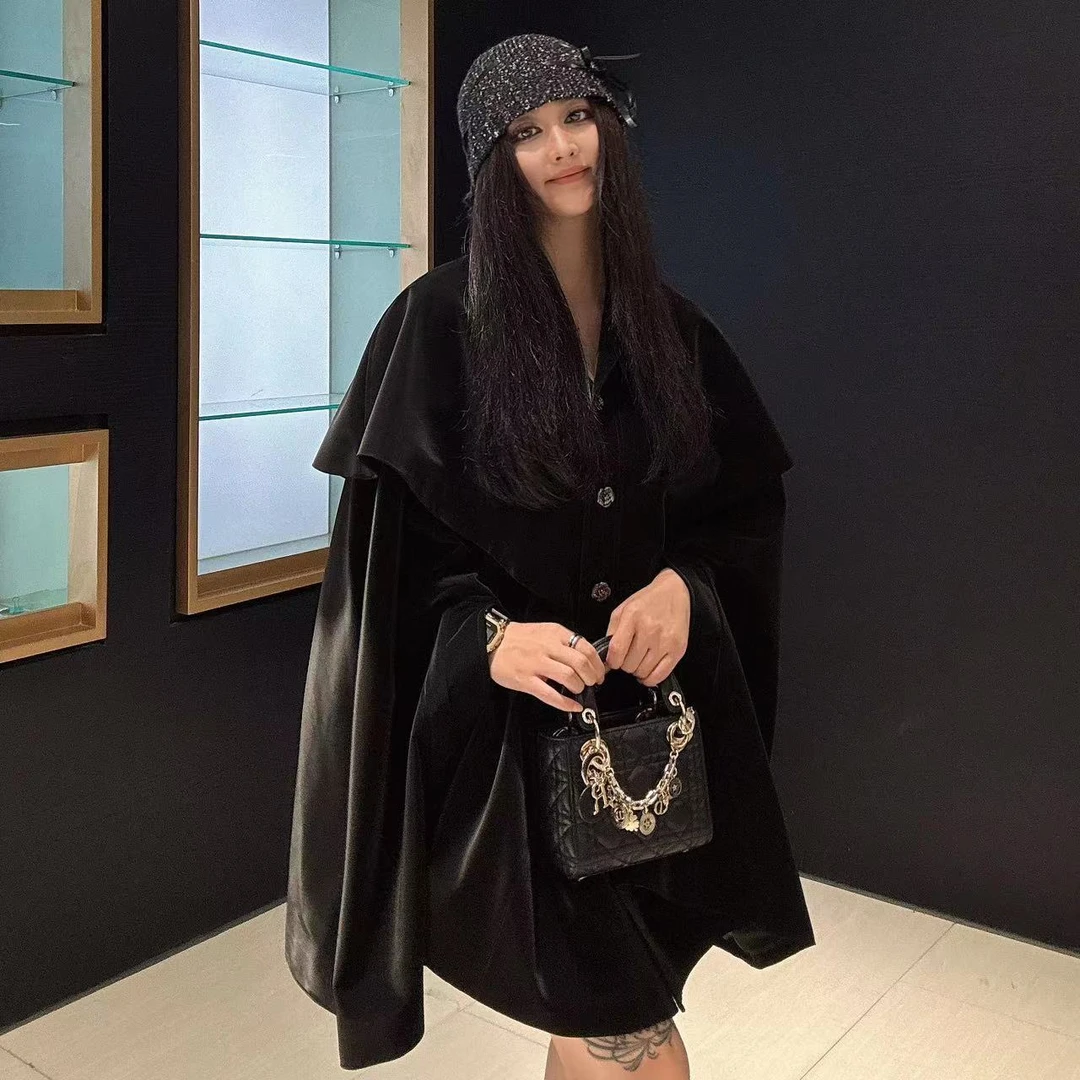 LL【女王优选】轻奢高端时尚气质设计师皮衣外套9001网红女士黑色