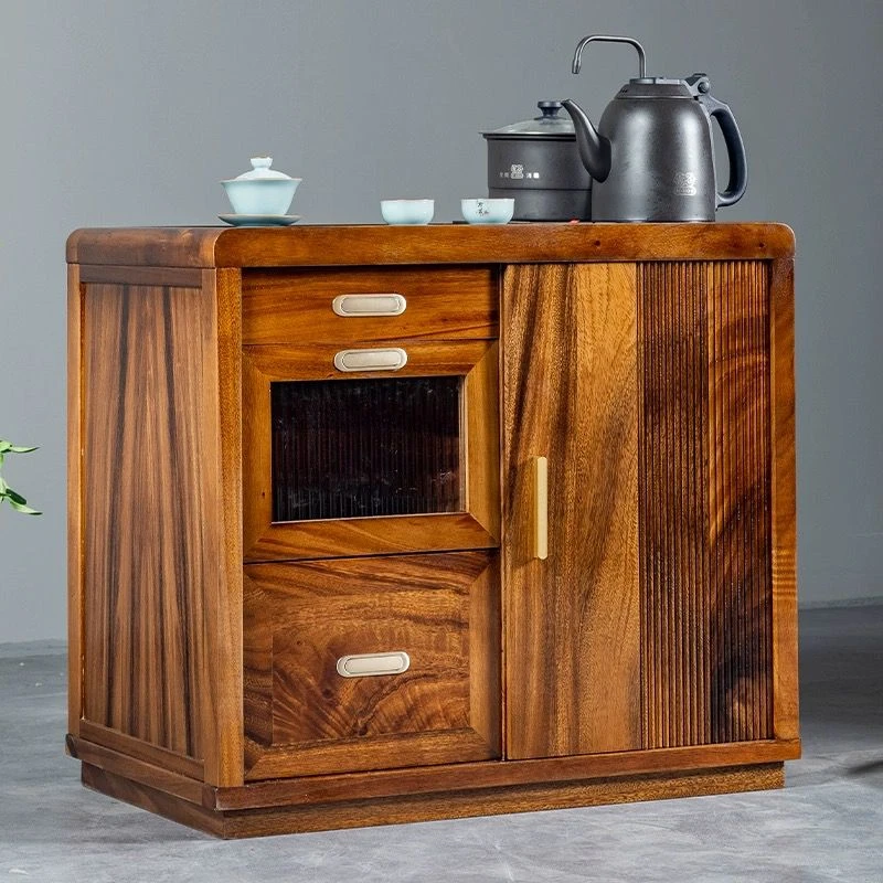 【森灵】南美胡桃木茶水柜家用茶几置物可移动茶台客厅中式榫卯工艺