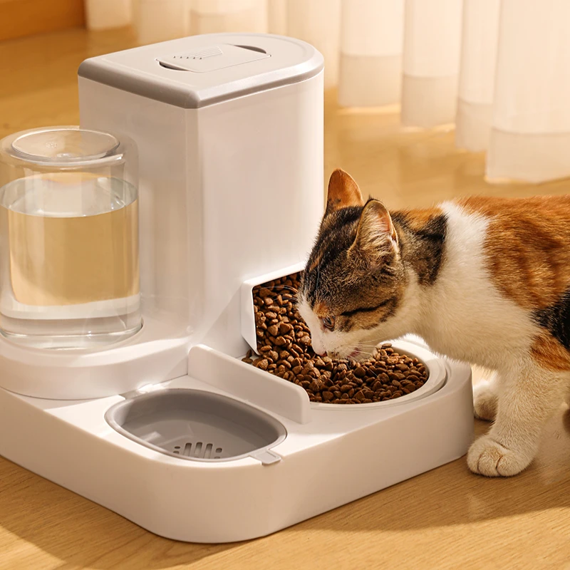 猫碗双碗自动饮水自动喂食器猫盆食盆狗食盆狗碗喝水一体幼猫粮碗