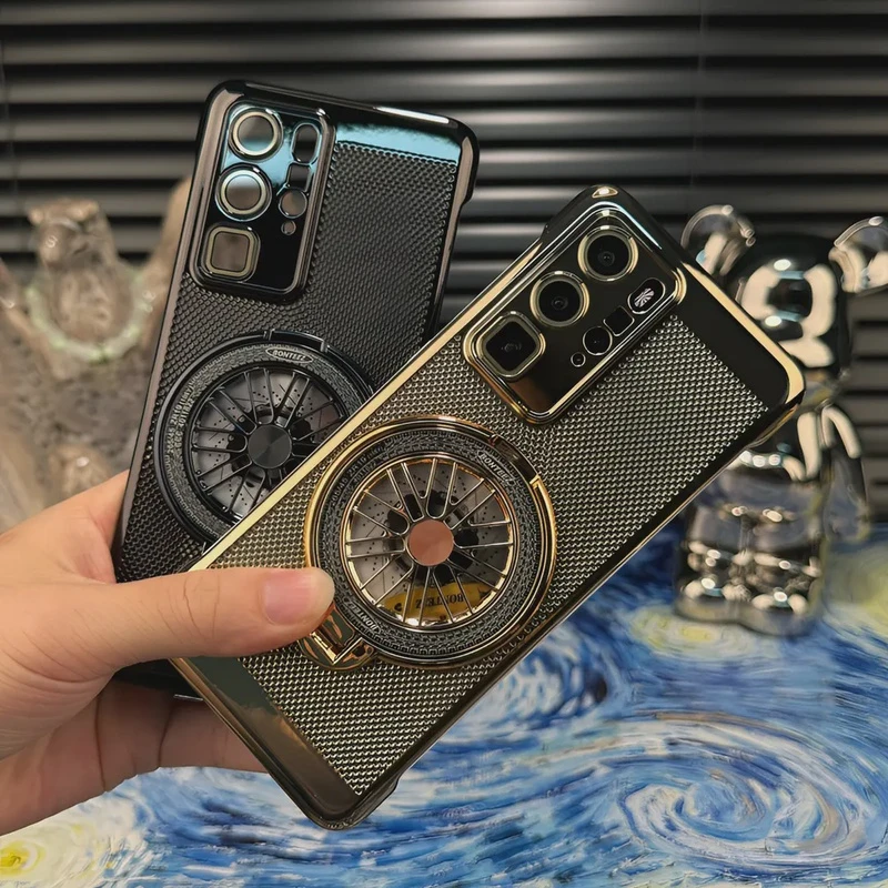 解压陀螺支架适用华为P40 Pro电镀网格散热壳自带镜头膜防摔透气