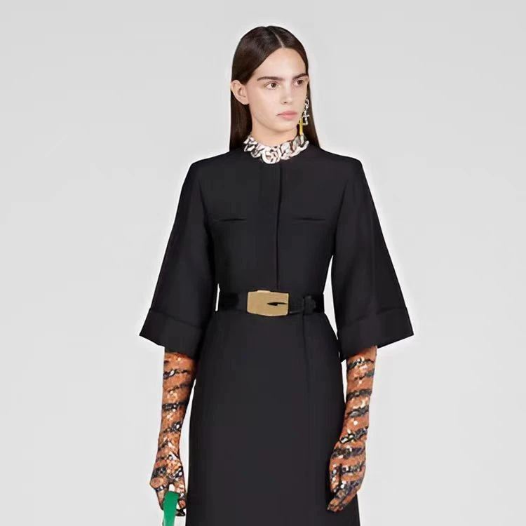 女装连衣裙礼服气质时尚女士黑色复古服装#LYQ8002