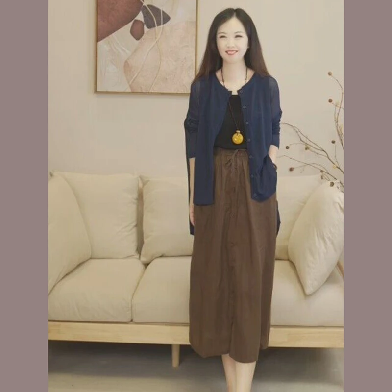 夏新款宽松大码薄款开衫休闲防晒衣七分袖衬衫外披女2100