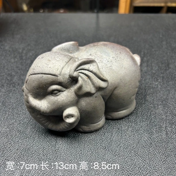 【落灰烧茶宠】建窑建盏柴烧落灰烧茶宠小象