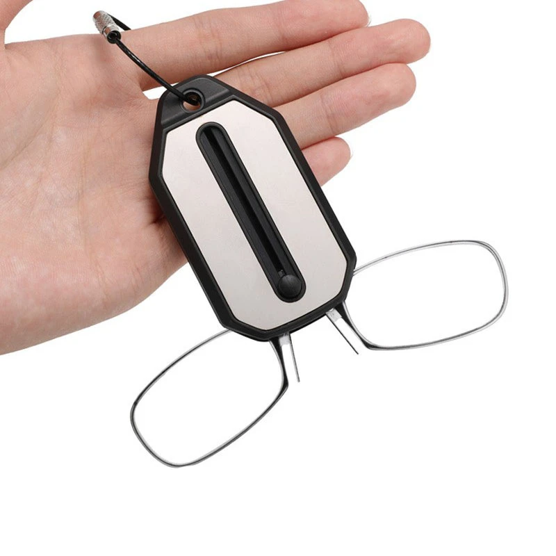 新款便携折叠老花镜卡片式男女通用钥匙扣式阅读眼镜老人护目镜轻