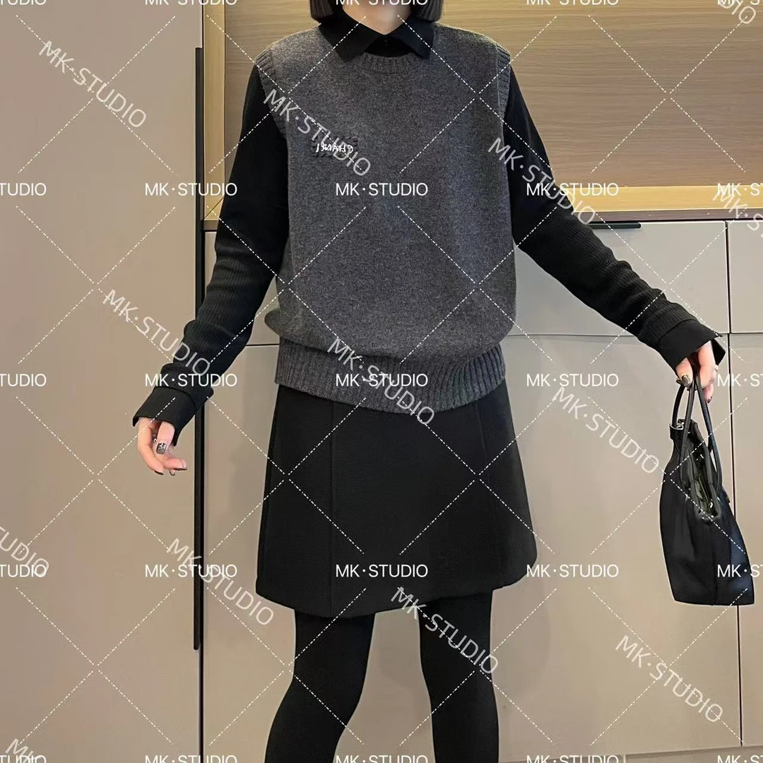 米可/MK-1431【针织马甲】时尚休闲气质减龄显瘦冬季新款针织马甲