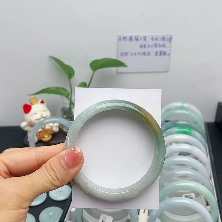 翡翠手镯未镶嵌59正圈细纹