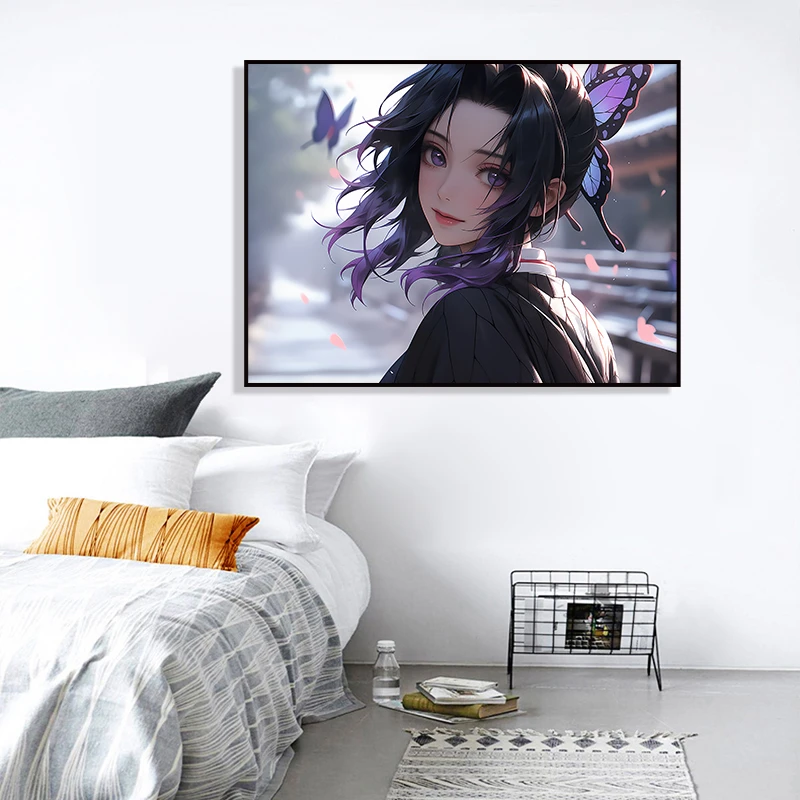 蝴蝶忍鬼灭之刃装饰画电竞酒店房间挂画寝卧室宿舍动漫人物墙壁画