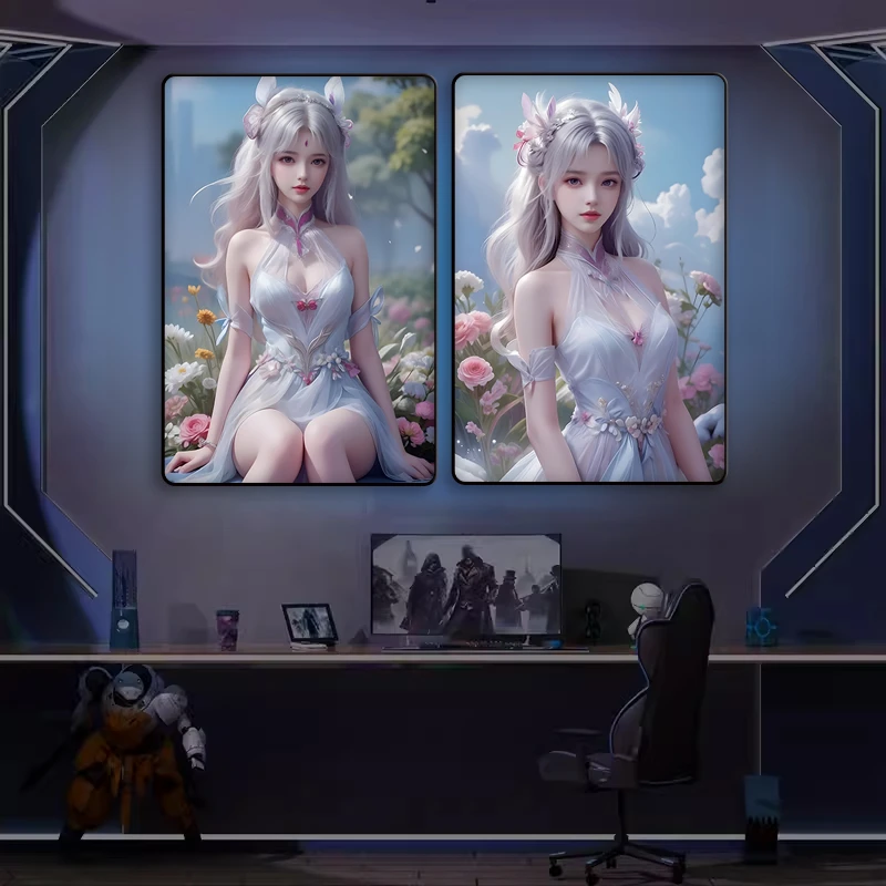 小医仙斗破苍穹甜美风电竞房间墙面装饰画网咖装饰画游戏卧室挂画