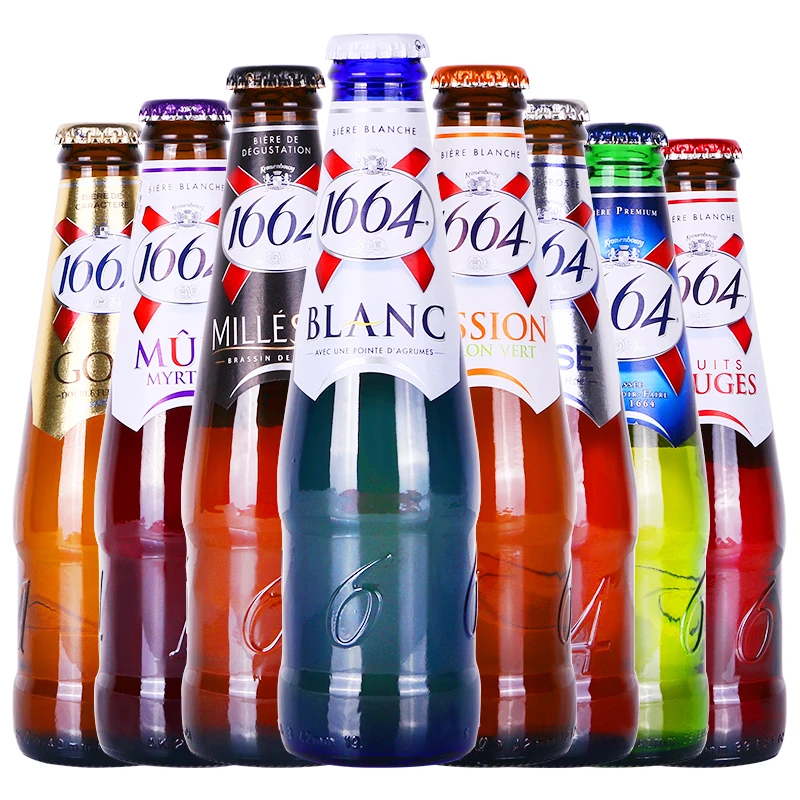 【进口】法国原装进口1664白啤酒果味啤酒多口味250ml*24瓶清仓处理