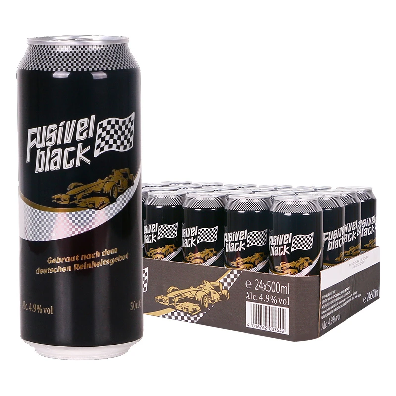 【进口】导火索黑啤500ml*24罐德国FusivelLagerBeer精酿啤酒整箱装
