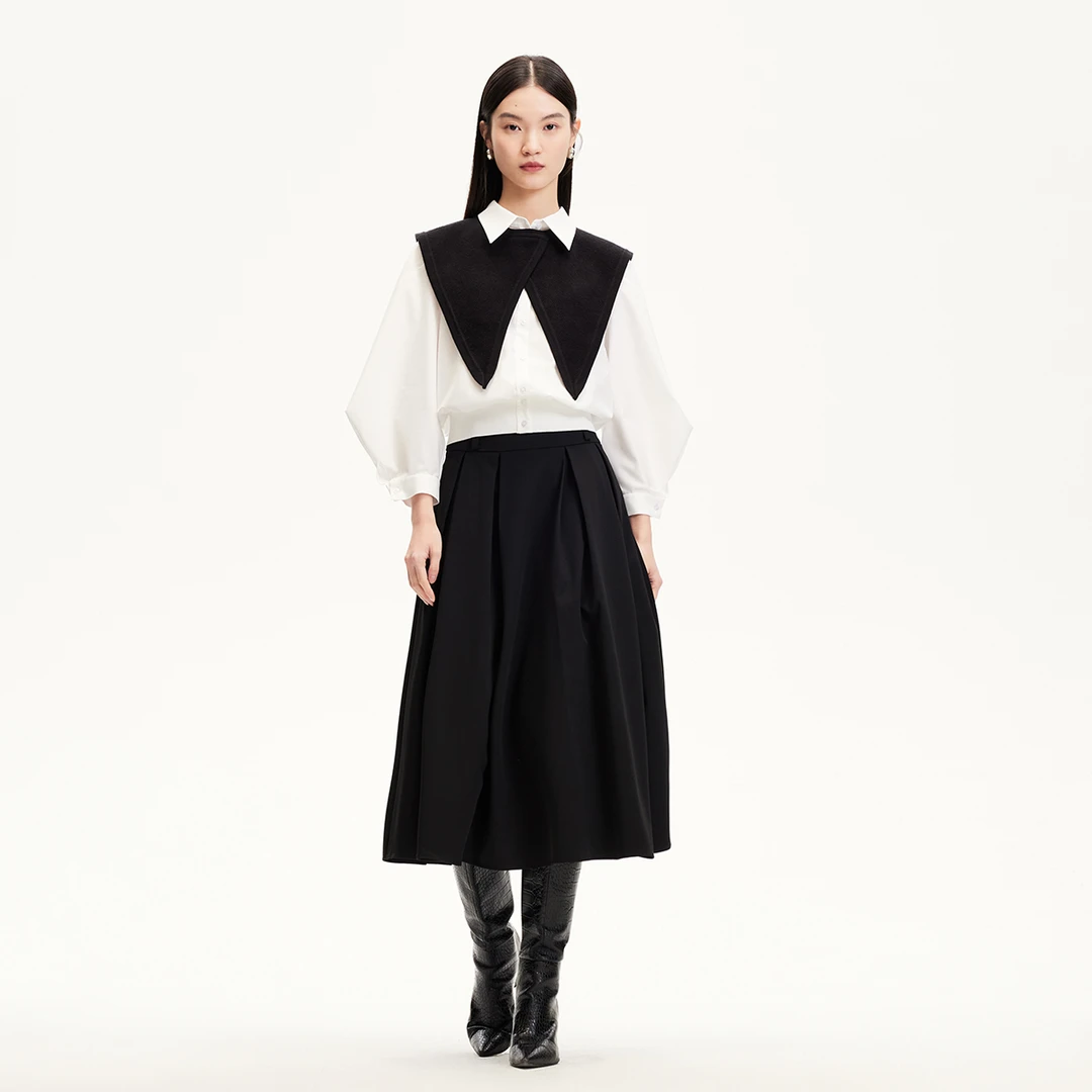 Vero Moda衬衫小众洋气女装真两件可拆披肩休闲百搭325131001