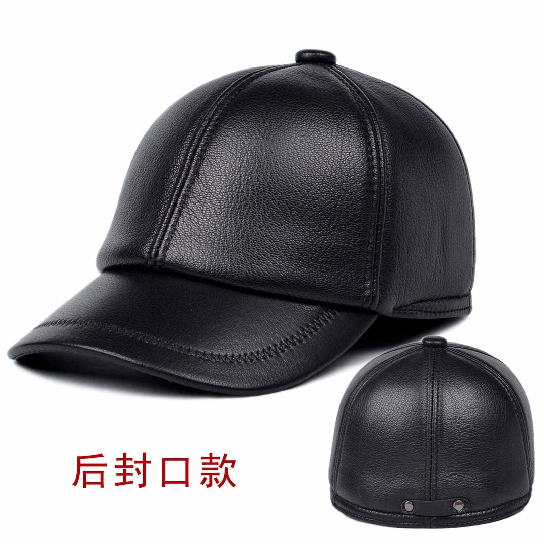 皮帽子男款真皮棒球帽爸爸薄款中老年人鸭舌帽老头爷爷冬帽1020