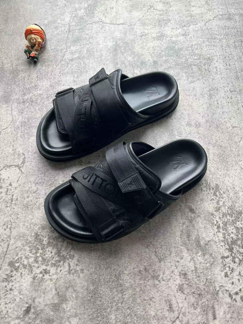 40码/lv 绑带拖鞋黑色