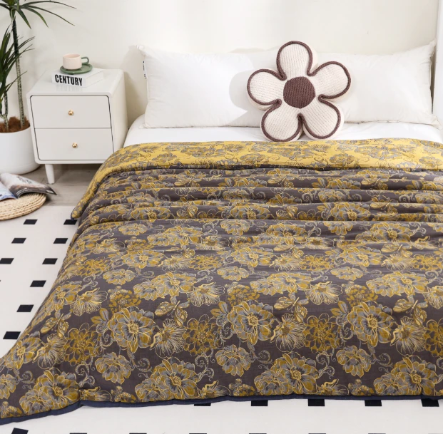 【花絮】150*200cm高端加厚双层纱柔软精梳有氧被可机洗秋冬大豆被