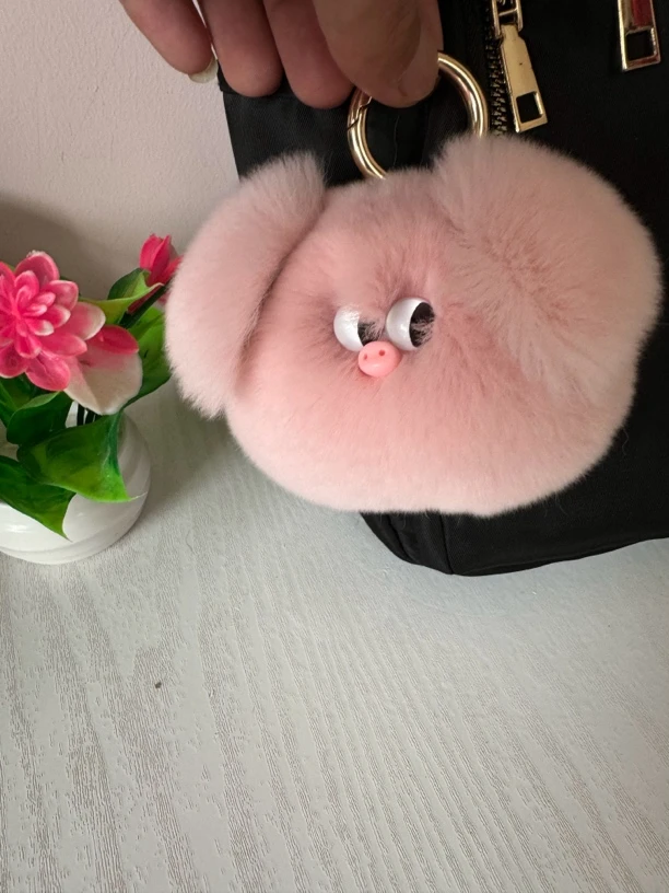 倔强的小粉猪，獭兔毛