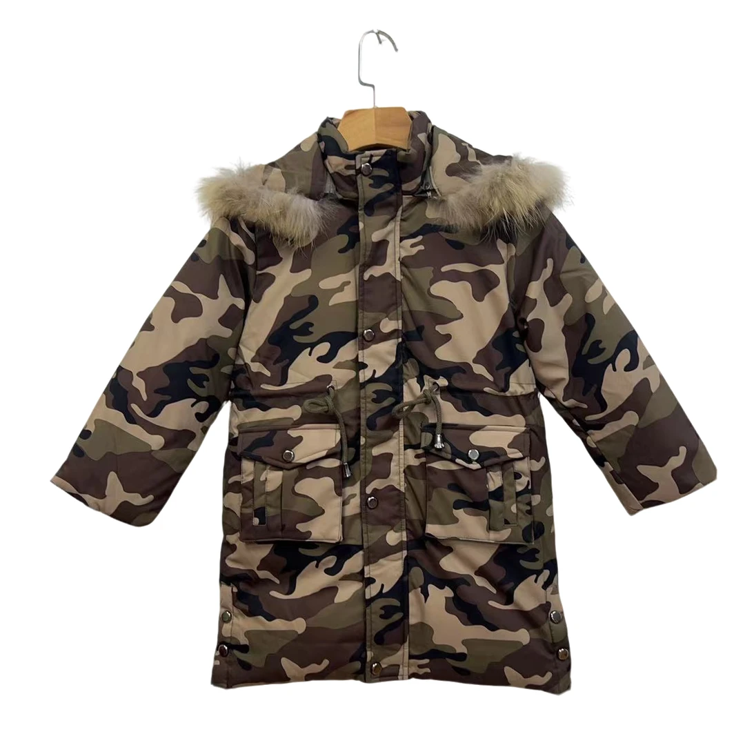 065XBNN反季冬季儿童羽绒服连帽中长款时尚户外防水加厚保暖加绒