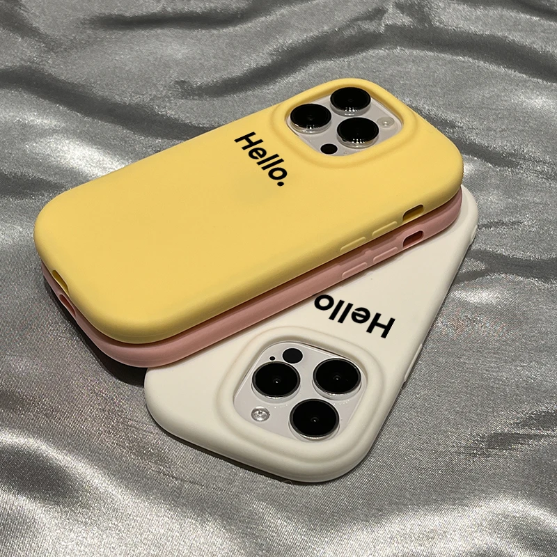 极简英文HELLO苹果15promax手机壳iPhone14 13pro硅胶12软壳11新
