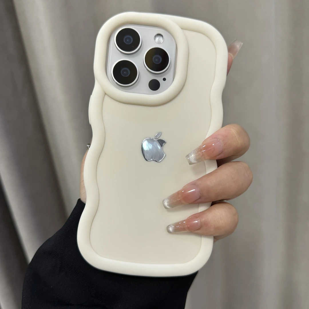 胖胖波浪边适用苹果15promax手机壳iPhone14pro硅胶13/12/11软xr