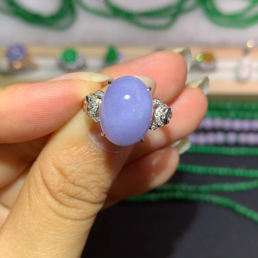 翡翠戒指18K金镶嵌8、