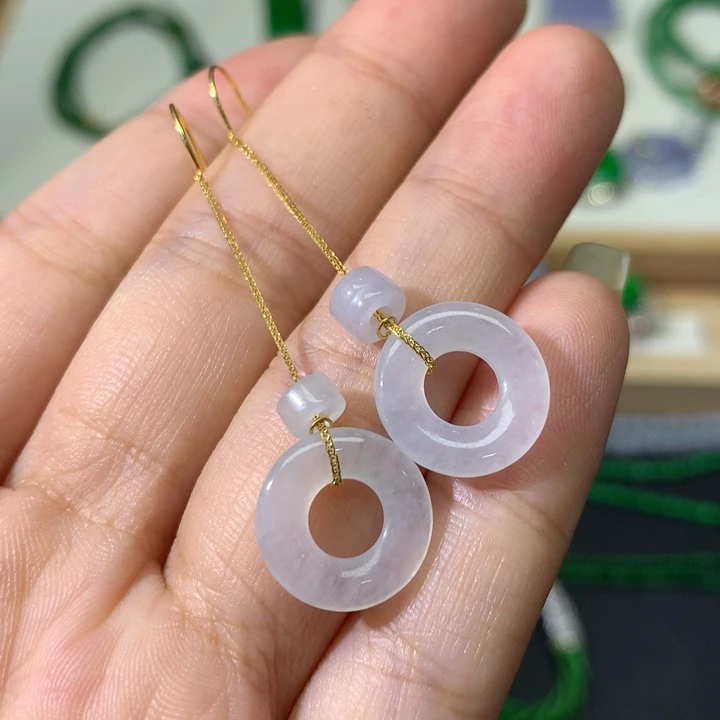【闪购商品】翡翠耳饰18K金镶嵌47,