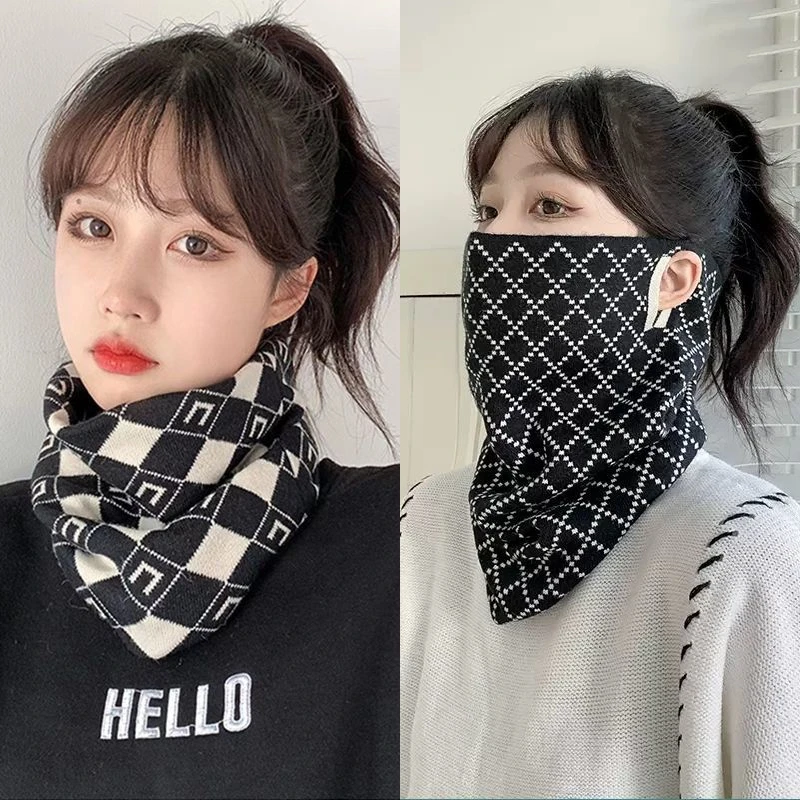 挂耳面罩秋冬女多功能围脖骑行保暖防寒韩版百搭护颈脖套百变头巾