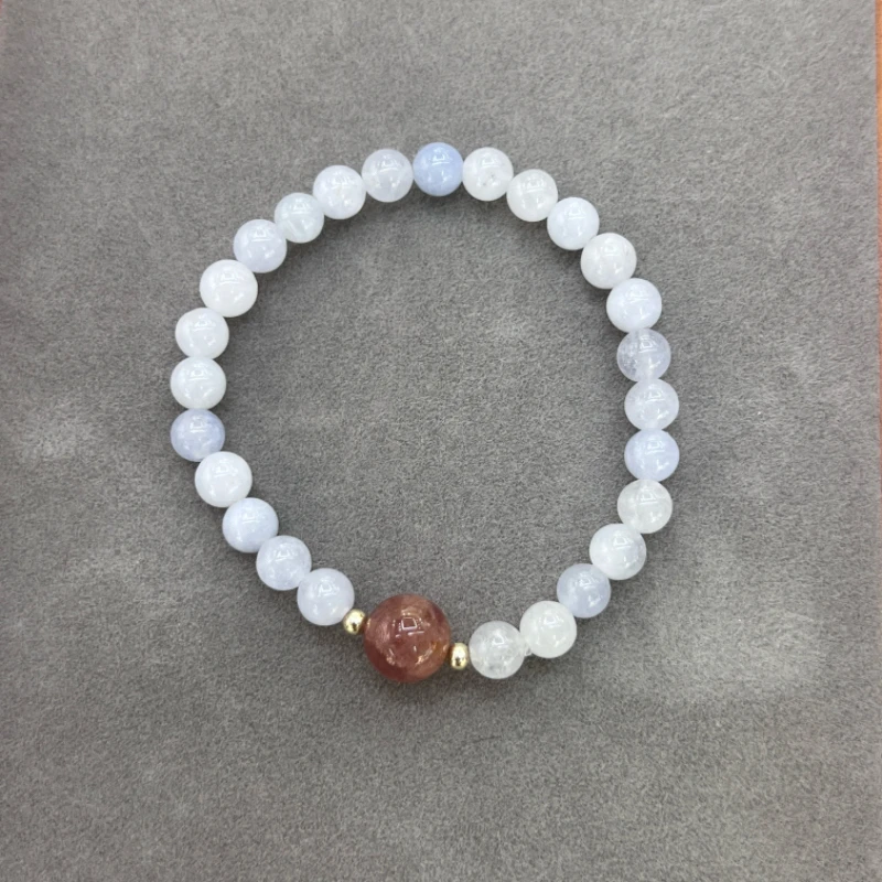 6MM海蓝宝配草莓晶手串