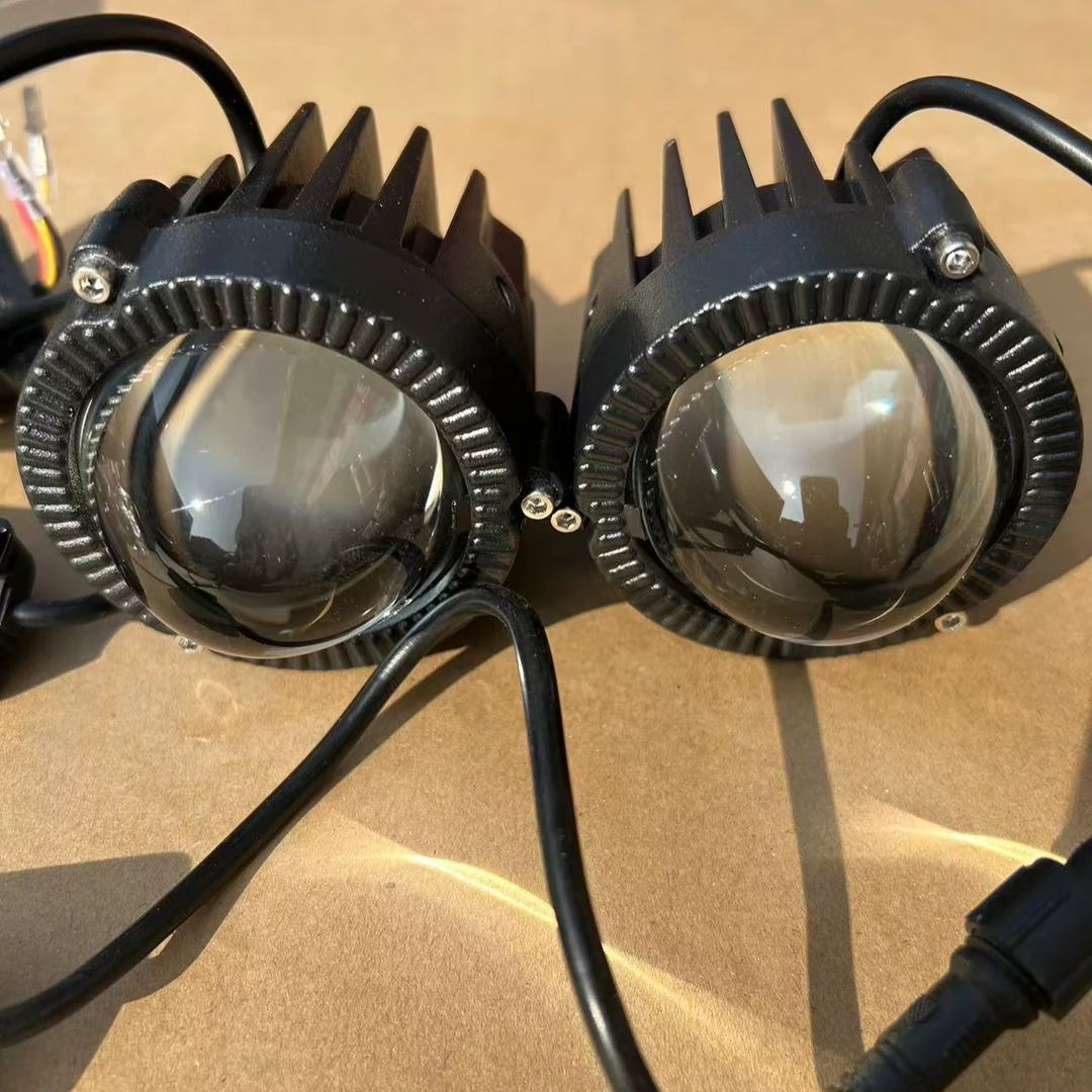 汽车LED射灯12V24V远光炮激光大透镜超亮聚光货车越野车中网改装